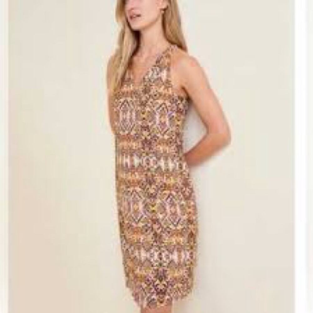Garnet Hill Easy Cotton Gauze Cover-Up Multicolor Patterned Dress Medium